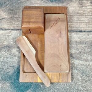 Vintage Wooden Box with Spreader and Tray Merlose Denmark